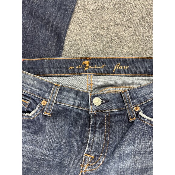 7 For All Mankind Flare Jeans Women's 30 Blue Dark Wash - Picture 3 of 12
